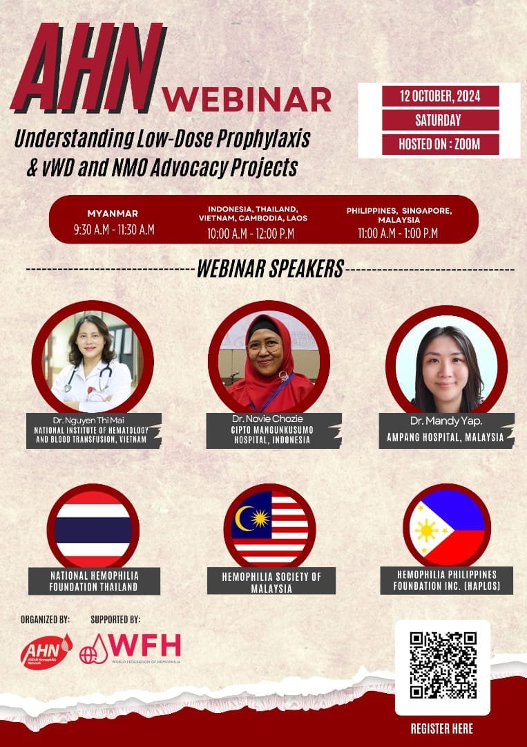 AHN Webinar : Understanding Low-Dose Prophylaxis & VWD and NMO Advocacy Projects